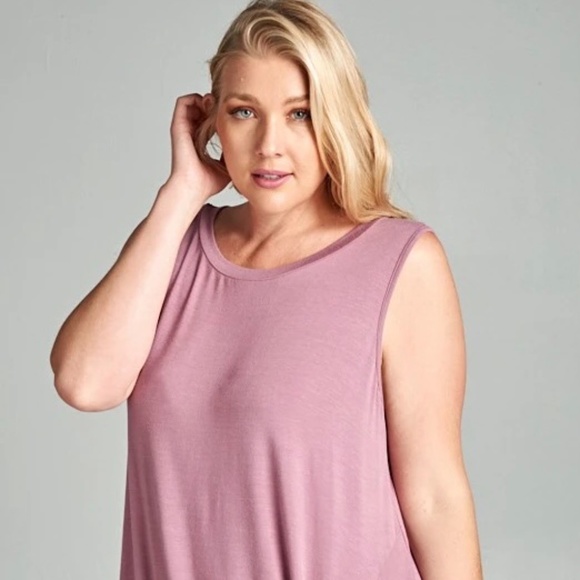 Sleeveless Jersey Tunic Side Twist Top, Sz 2x 3x - Picture 1 of 2